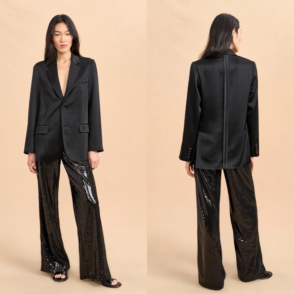 La Ligne Pants - NEW NWT La Ligne Oona Sequined Pant In Black